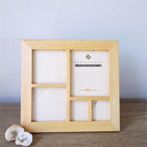 Vintage Light Wood Picture Frame Wooden Photo Collage Wall Mount Tabletop